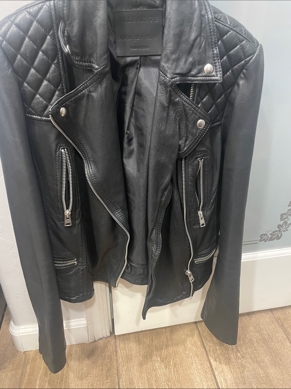 AllSaints Cargo Leather Moto Jacket